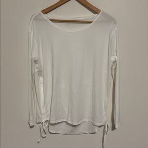Lululemon White Long Sleeve Top with Side Ties